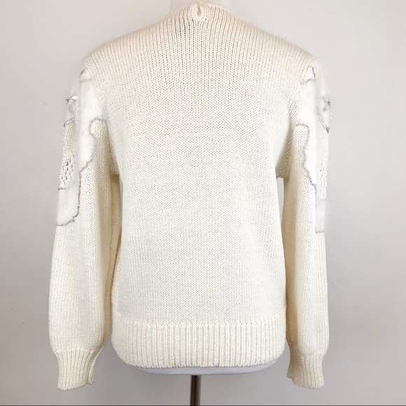 Vintage 80s Christine Embellished Beaded Sweater - Picture 4 of 8
